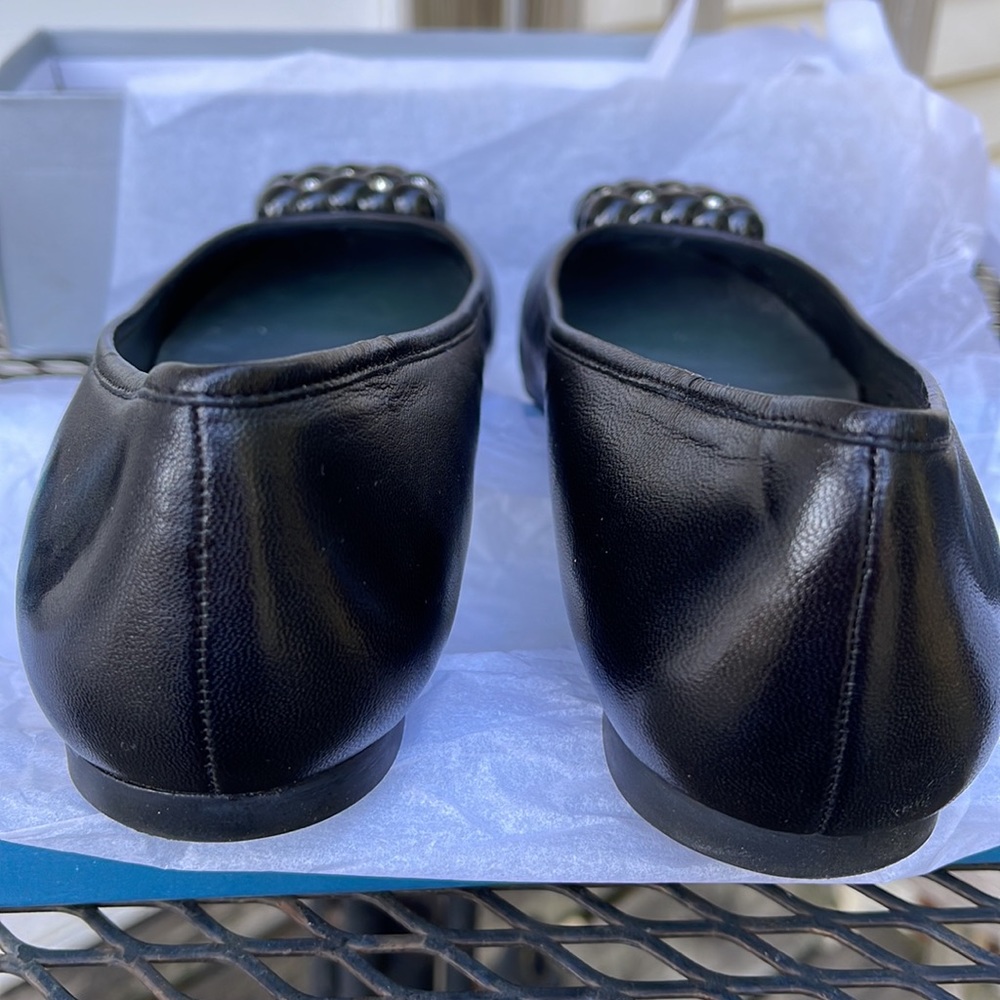 Nine West black leather shoes size 8 1/2 M - Picture 3 of 5